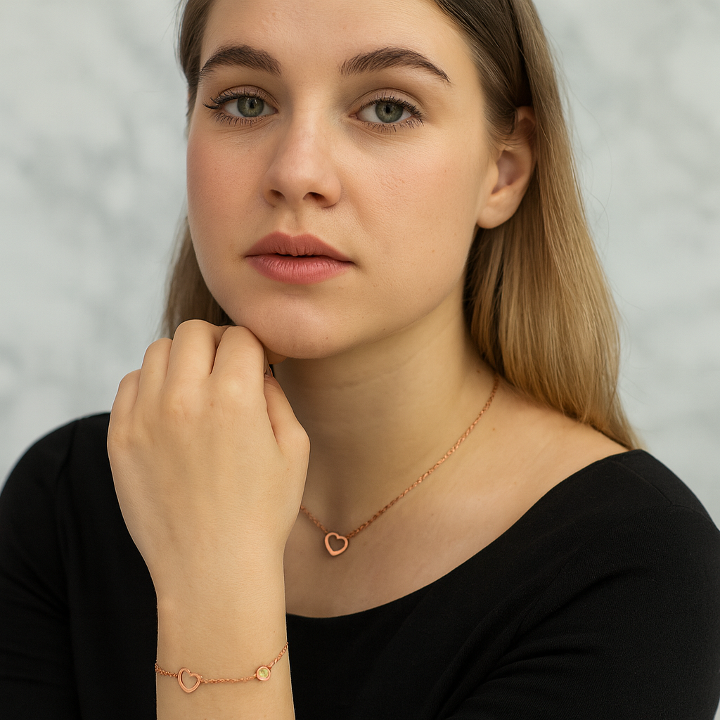 Airida | Elegants sirds dzimšanas akmens rokassprādzes